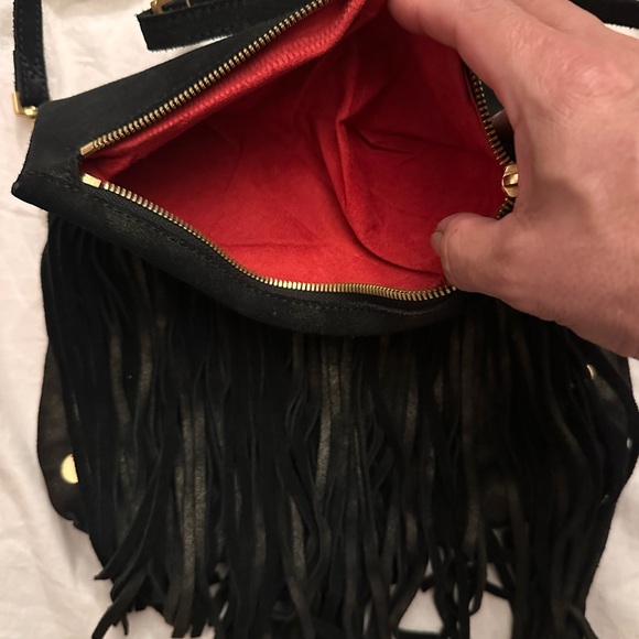 Hammitt Black Suede Fringe Crossbody Bag - Picture 3 of 8
